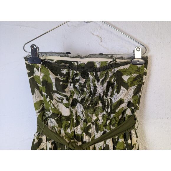 We Love Vera Strapless Sundress Womens 2 Green Leaves Red Strawberries Wedding - Picture 6 of 8